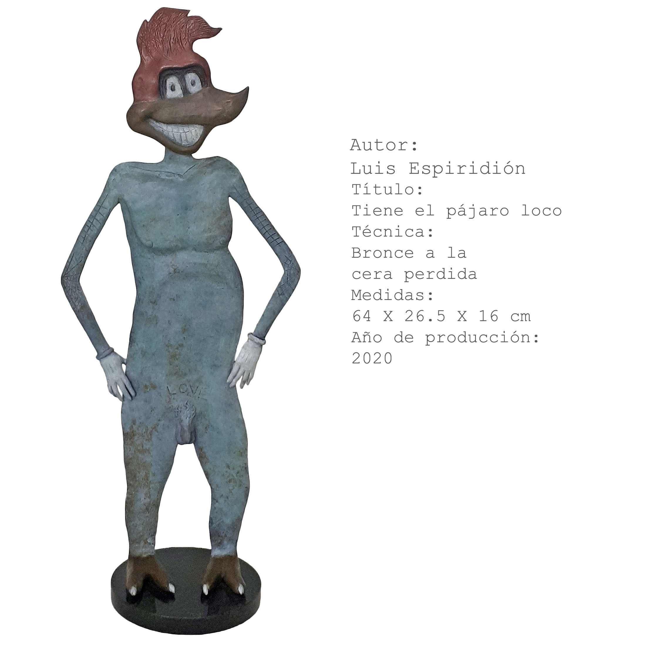 Pájaro loco — obra de Luis Espiridión con ficha técnica