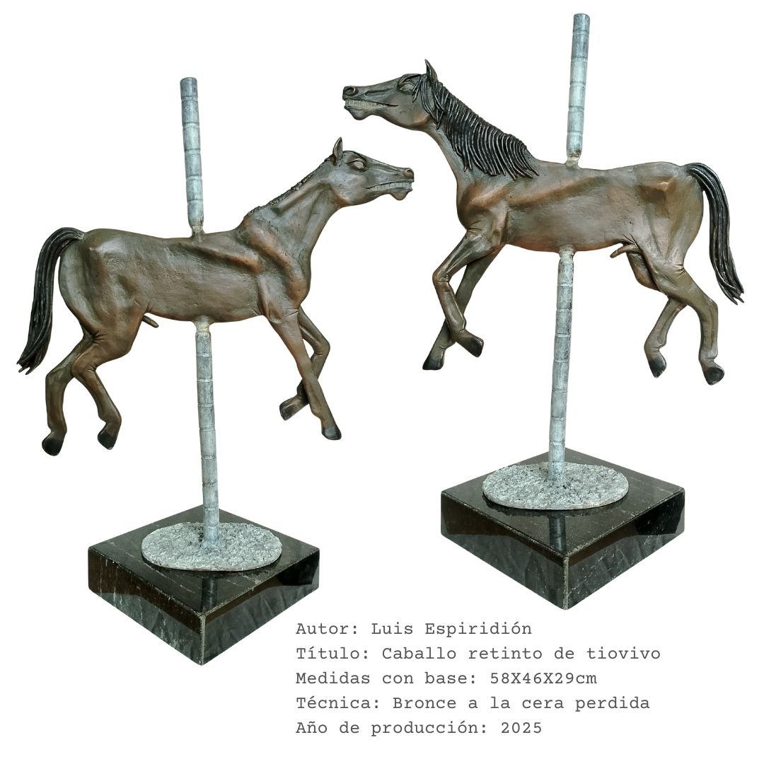 Caballo retinto de tiovivo — obra de Luis Espiridión con ficha técnica