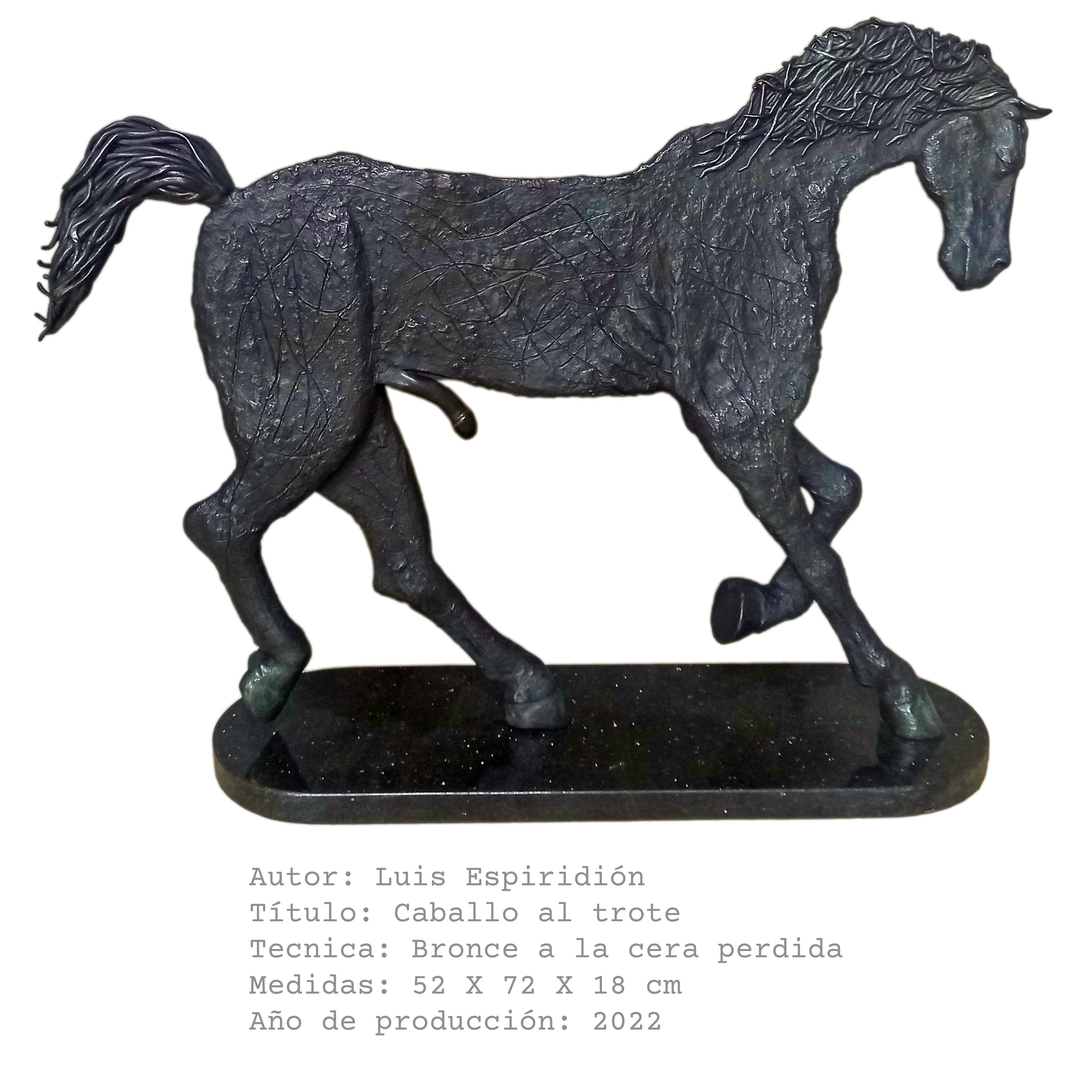Caballo al trote — obra de Luis Espiridión con ficha técnica